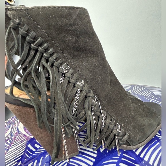 Dolce Vita Fringe Open Toe Ankle Booties - Picture 4 of 8